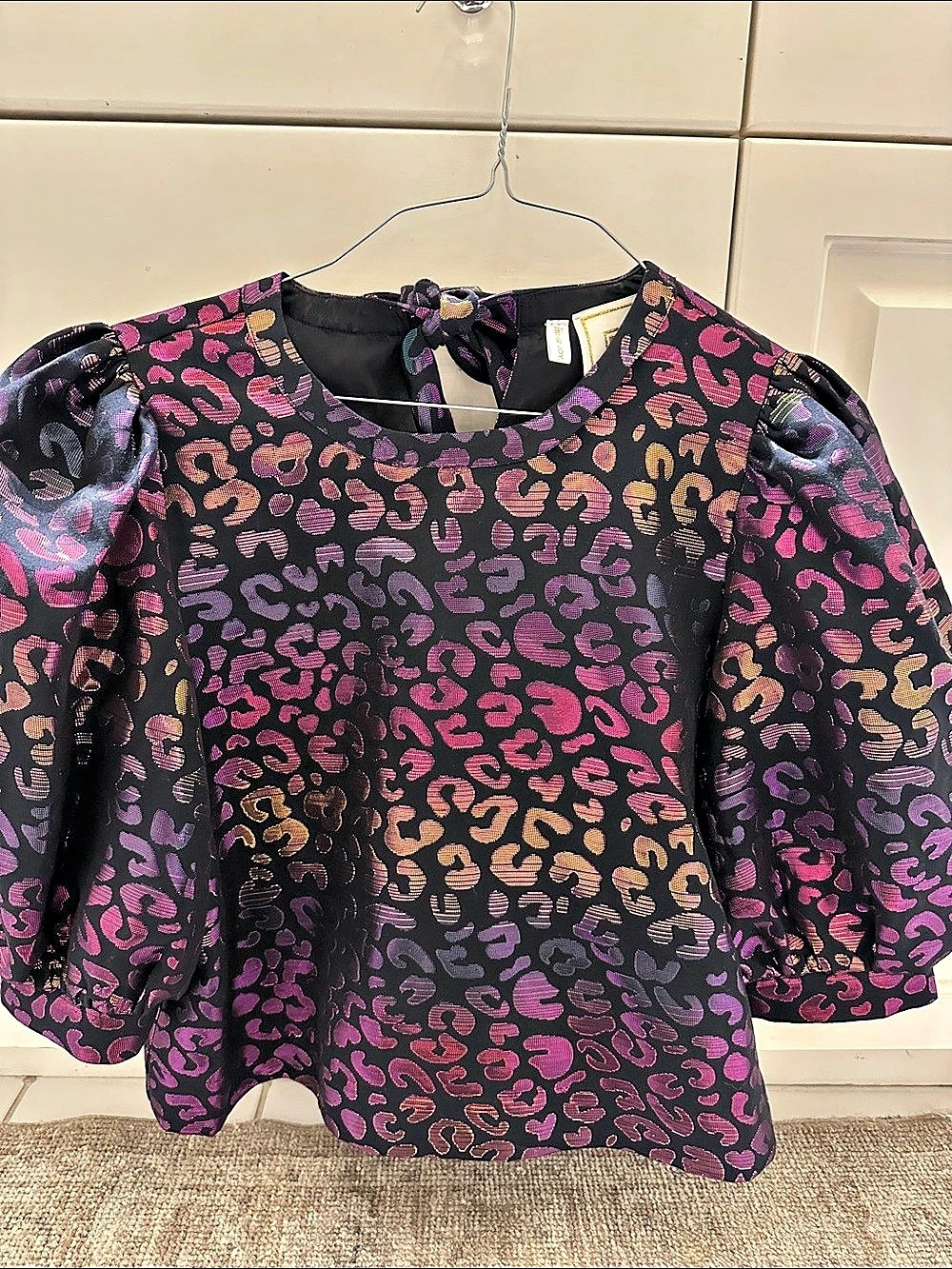 Emily McCarthy Bella Top Animal Print Jacquard Blouse Medium